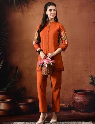 Embroidered tunic with trousers co ords 5