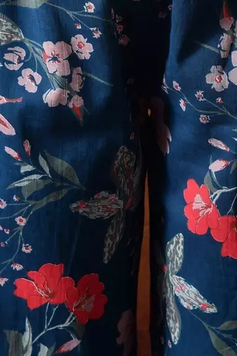 Blue printed cotton tunic with palazzo co ords