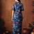 Blue printed cotton tunic with palazzo co ords