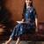 Blue printed cotton tunic with palazzo co ords