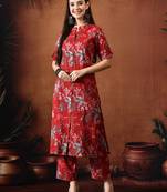 Maroon printed tunic with palazzo co ords