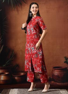 Maroon printed tunic with palazzo co ords 4