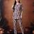 Printed round neck pure cotton tunic with trousers