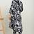 Floral printed shirt collar tunic with trousers