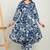 Floral printed shirt collar tunic & trousers set