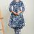 Floral printed shirt collar tunic & trousers set