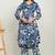 Floral printed shirt collar tunic & trousers set