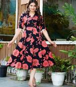 Floral printed shirt dress