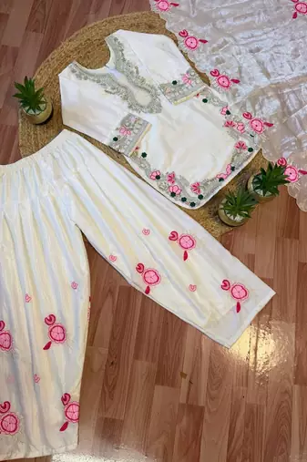 kids collection  kids wear heavy embroidery sequence work kurta set