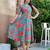 Floral printed  a line midi dress