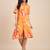 Printed shirt collar a line dress