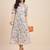 Floral print a line midi dress