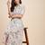 Floral print a line midi dress