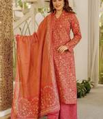  cambric cotton kurti set with dupatta & bottomheavy printed casual outfit