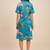 Floral printed shirt collar a line dress