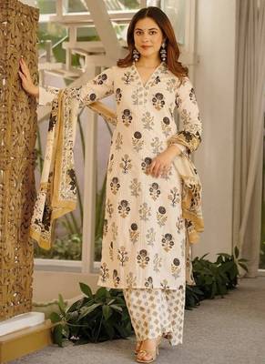  cambric cotton kurti set with dupatta & bottomheavy printed casual outfit 3