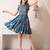 Floral print flutter sleeve fit & flare dress