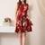 Floral print flutter sleeve fit & flare dress