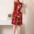 Floral print flutter sleeve fit & flare dress