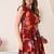 Floral print flutter sleeve fit & flare dress