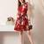 Floral print flutter sleeve fit & flare dress