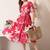 Floral print puff sleeve a line midi dress