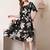 Floral print puff sleeve fit & flare dress