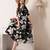 Floral print puff sleeve fit & flare dress