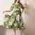 Floral print puff sleeve fit & flare midi dress