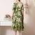 Floral print puff sleeve fit & flare midi dress