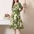 Floral print puff sleeve fit & flare midi dress