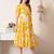 Floral print puff sleeve fit & flare midi dress