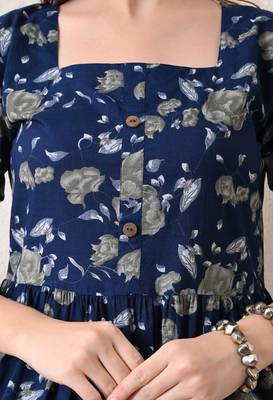 Floral print puff sleeve fit & flare midi dress 4