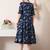 Floral print puff sleeve fit & flare midi dress
