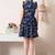 Floral print flutter sleeve ruffled a line dress