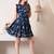 Floral print flutter sleeve ruffled a line dress