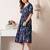 Floral print puff sleeve fit & flare dress