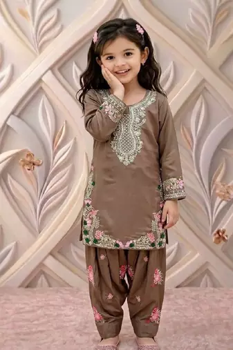  kids collection  kids wear heavy embroidery sequence work kurta set