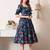 Floral print puff sleeve fit & flare dress