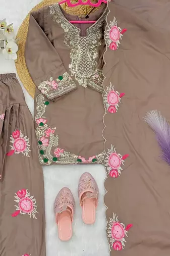  kids collection  kids wear heavy embroidery sequence work kurta set