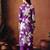 Floral printed mandarin collar pure cotton straight kurta with trousers