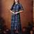 Floral printed band collar pure cotton kurta with trousers