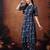 Floral printed band collar pure cotton kurta with trousers