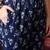 Floral printed band collar pure cotton kurta with trousers