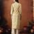 Floral printed mandarin collar pure cotton kurta with trousers