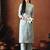 Floral printed mandarin collar pure cotton kurta with trousers
