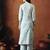 Floral printed mandarin collar pure cotton kurta with trousers