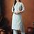 Floral printed mandarin collar pure cotton kurta with trousers