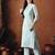 Floral printed mandarin collar pure cotton kurta with trousers