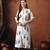 Floral printed mandarin collar pure cotton kurta with trousers